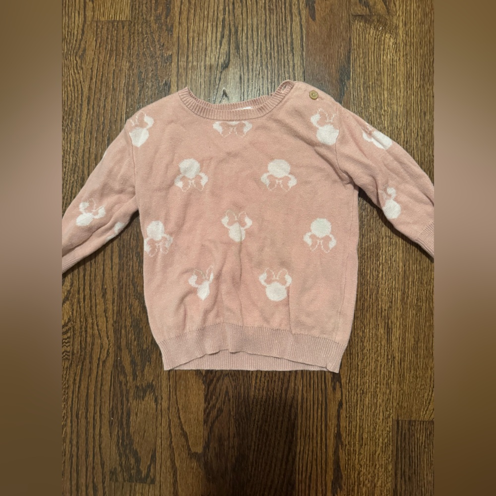 Disney Pink Sweater with White Mickey Mouse Design